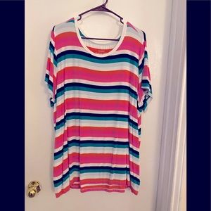 Colorful striped t-shirt from Torrid. Size 3.